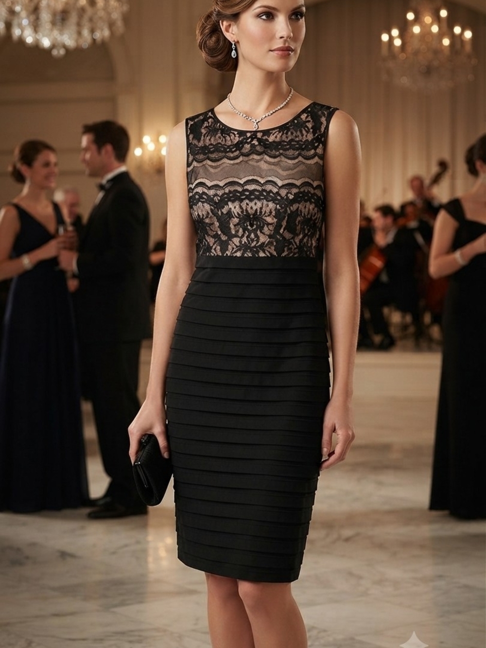 adrianna papell black lace sheath dress | Dresses | Adrianna Papell Bodice Pleated Midi LONG AP1D106464 Brand Cocktail Dresses For Juniors Size:M_18-20